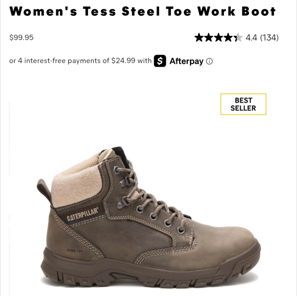 Caterpillar Women's Tess Steel Toe Boots - Brown and Cream
